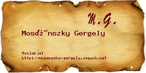 Mosánszky Gergely névjegykártya